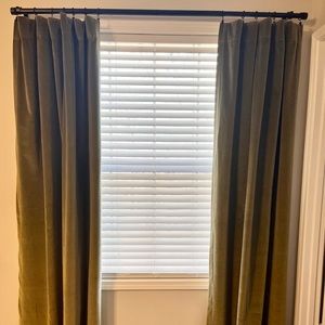 Pottery Barn Velvet Green Curtains